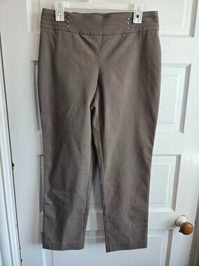 JM Collection Taupe Studded Waist Pull-On Dress Pants - Size M Short